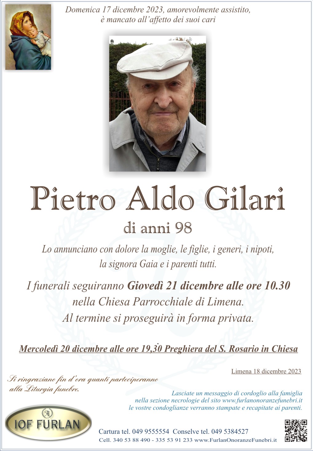 Epigrafe Pietro Aldo Gilari