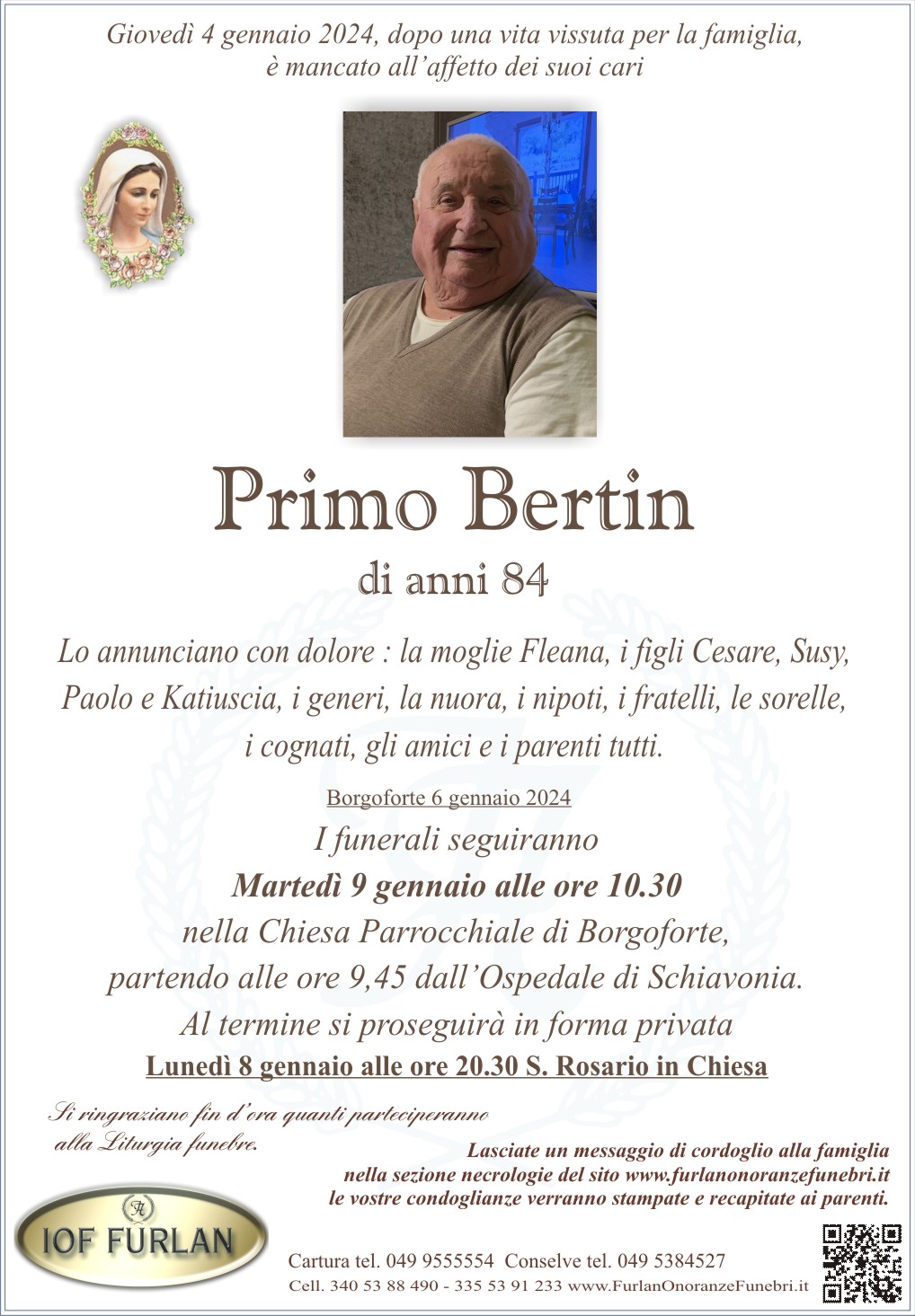 Epigrafe Primo Bertin