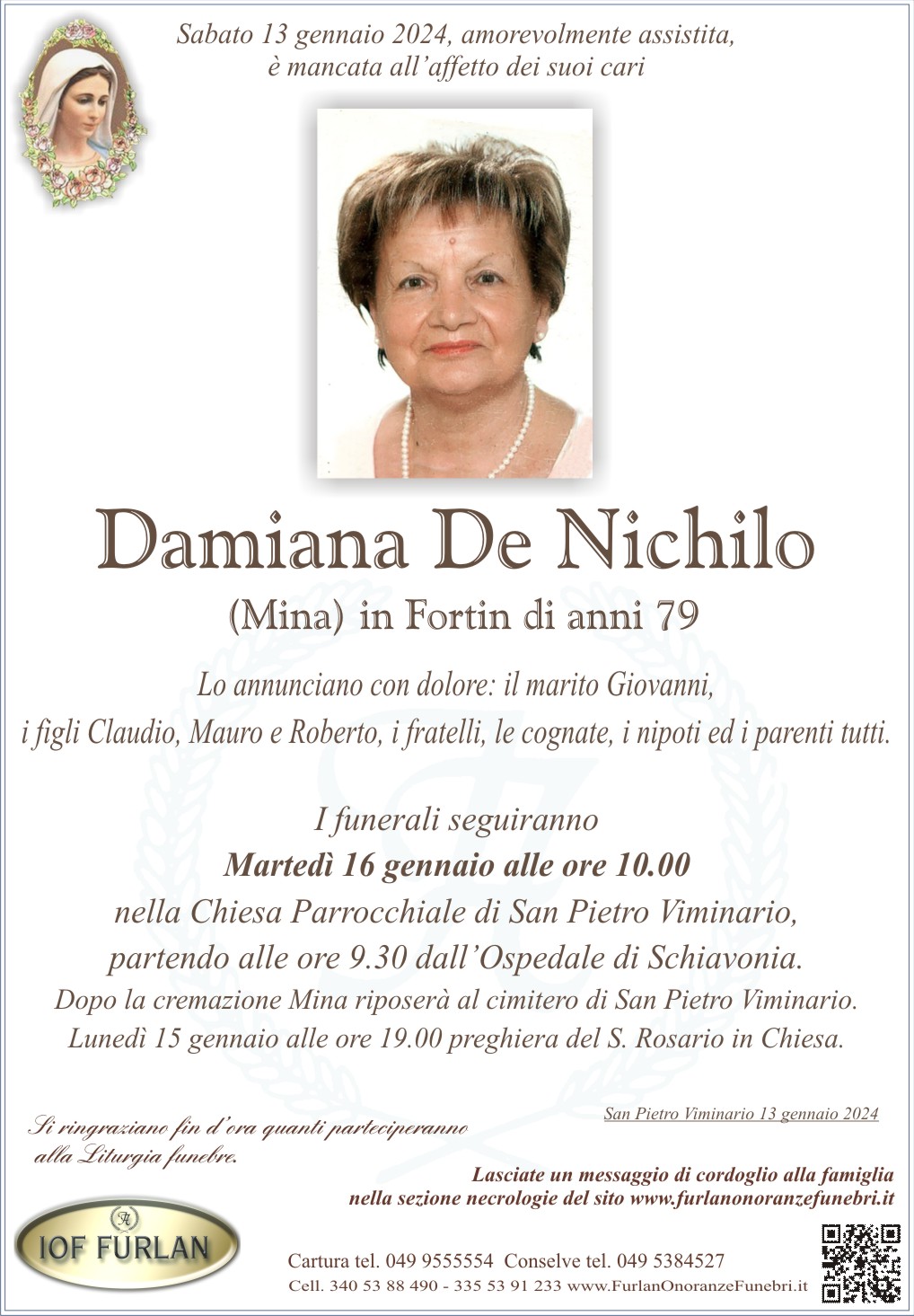 Epigrafe Damiana De Nichilo