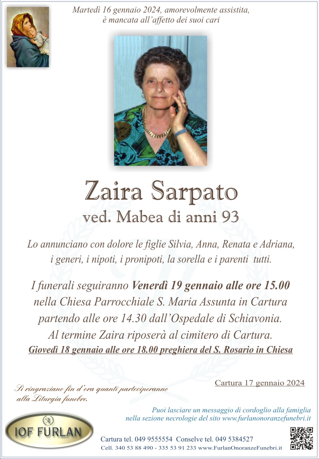 Epigrafe Zaira Sarpato