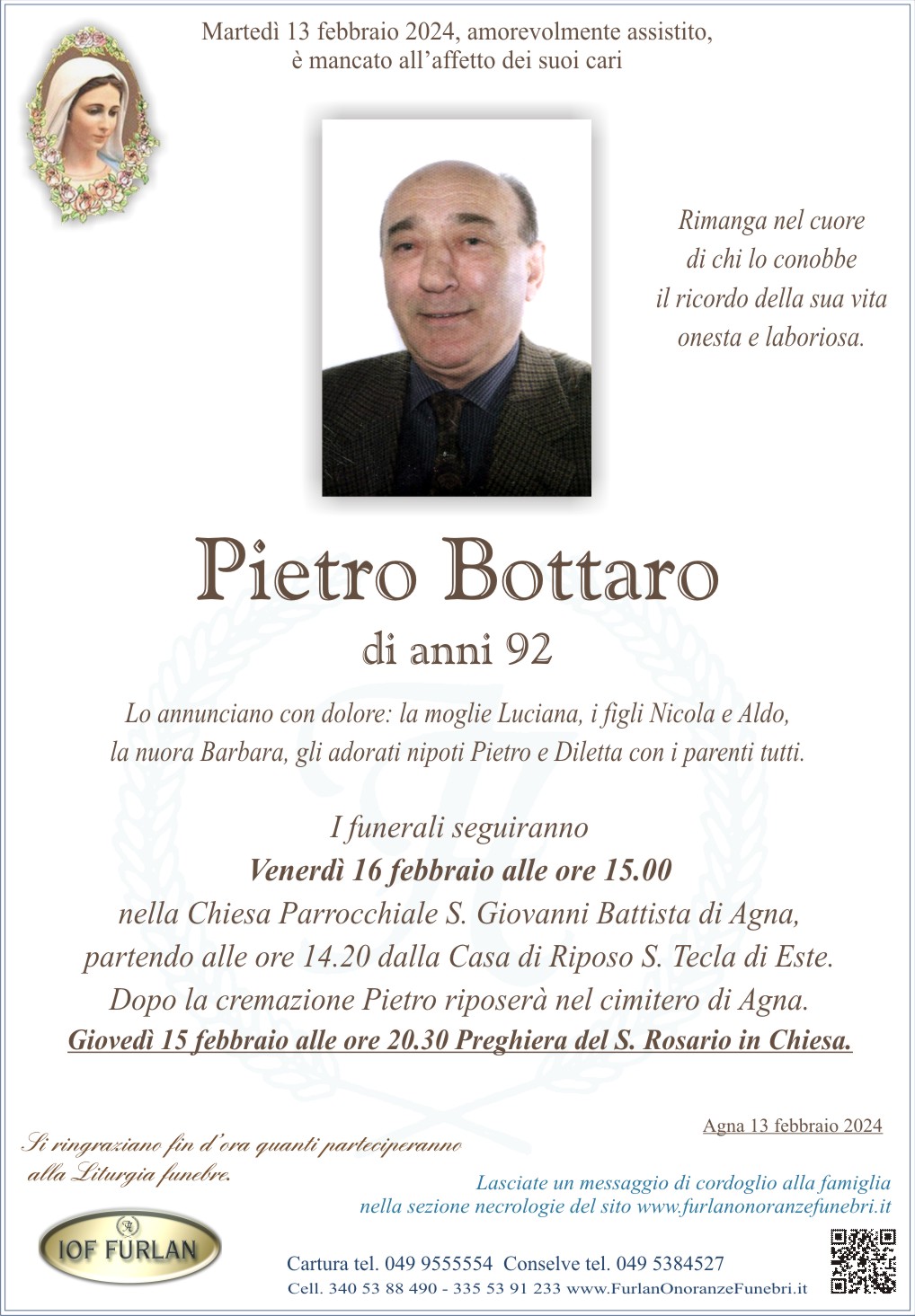 Epigrafe Pietro Bottaro