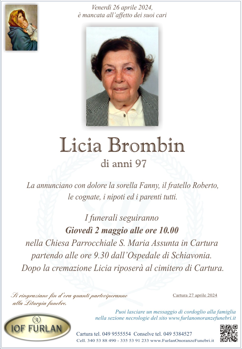 Epigrafe Licia Brombin