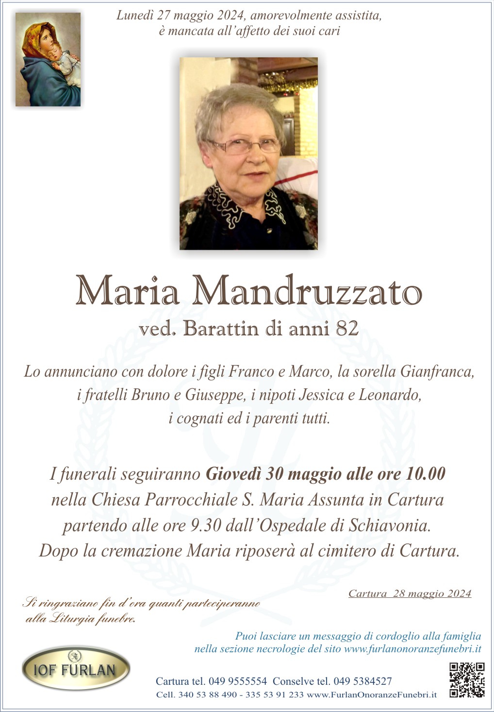 Epigrafe Maria Mandruzzato