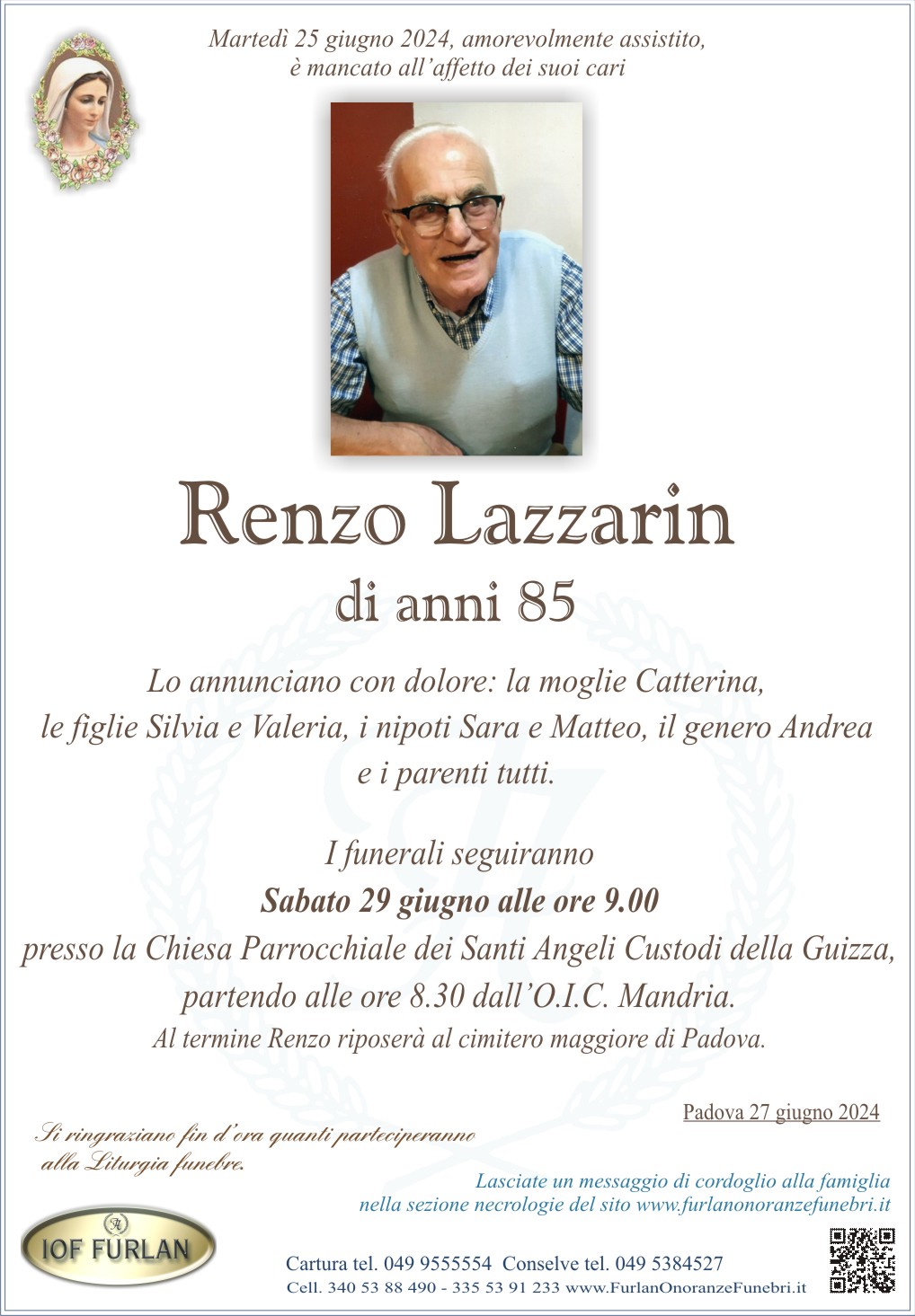 Epigrafe Renzo Lazzarin