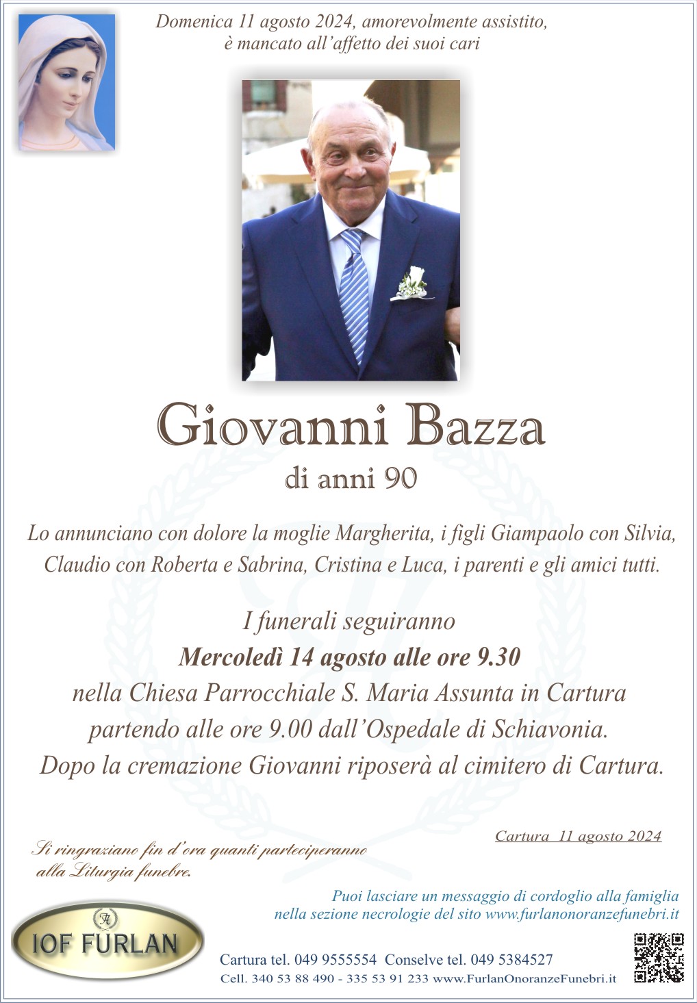 Epigrafe Giovanni Bazza