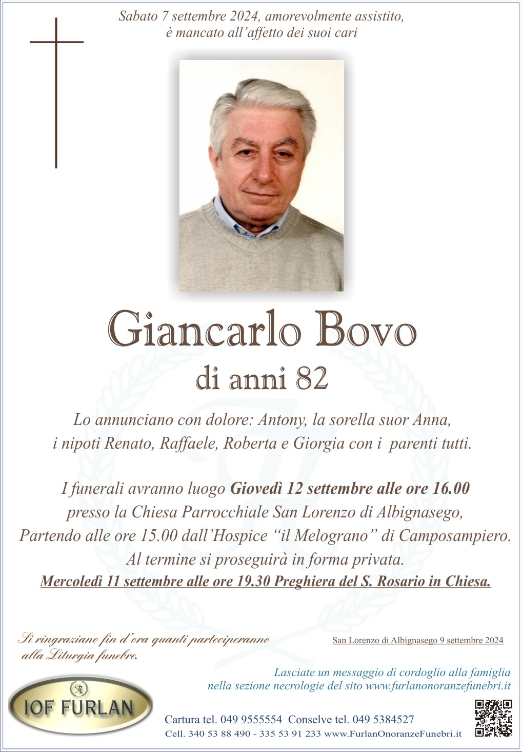 Epigrafe Giancarlo Bovo