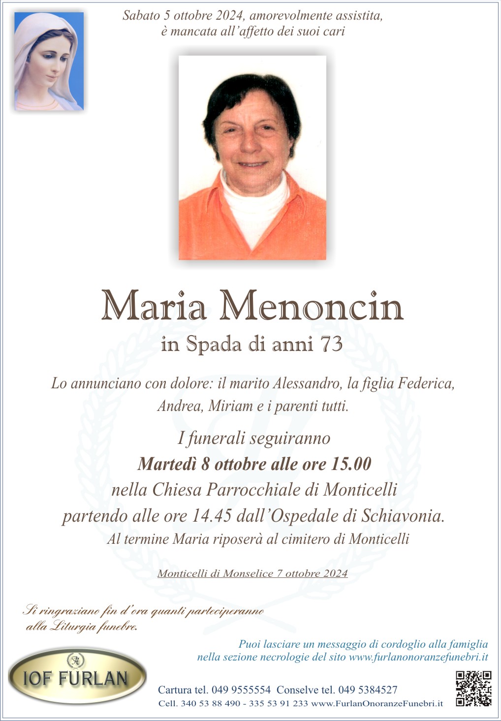 Epigrafe Maria Menoncin