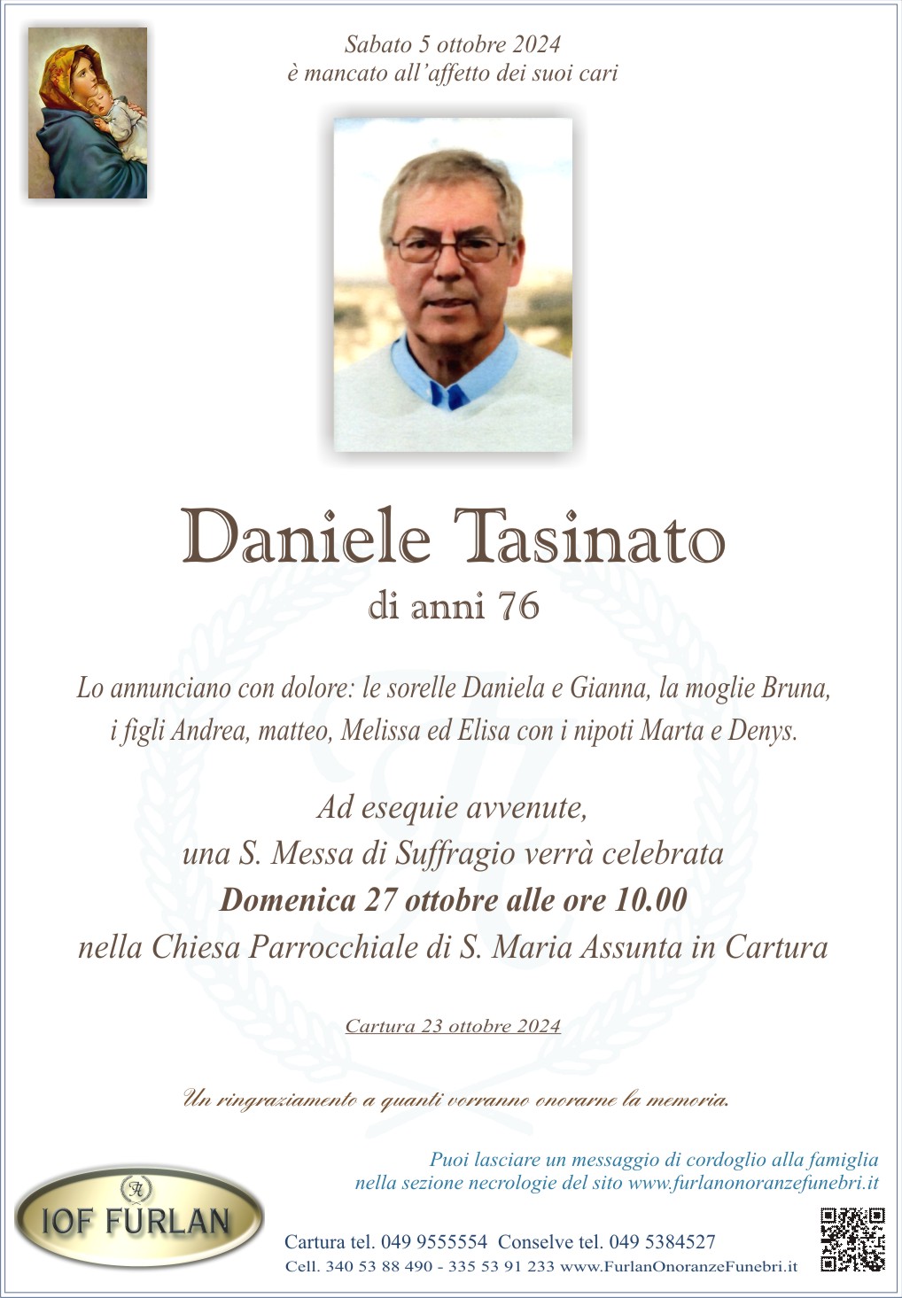 Epigrafe Daniele Tasinato