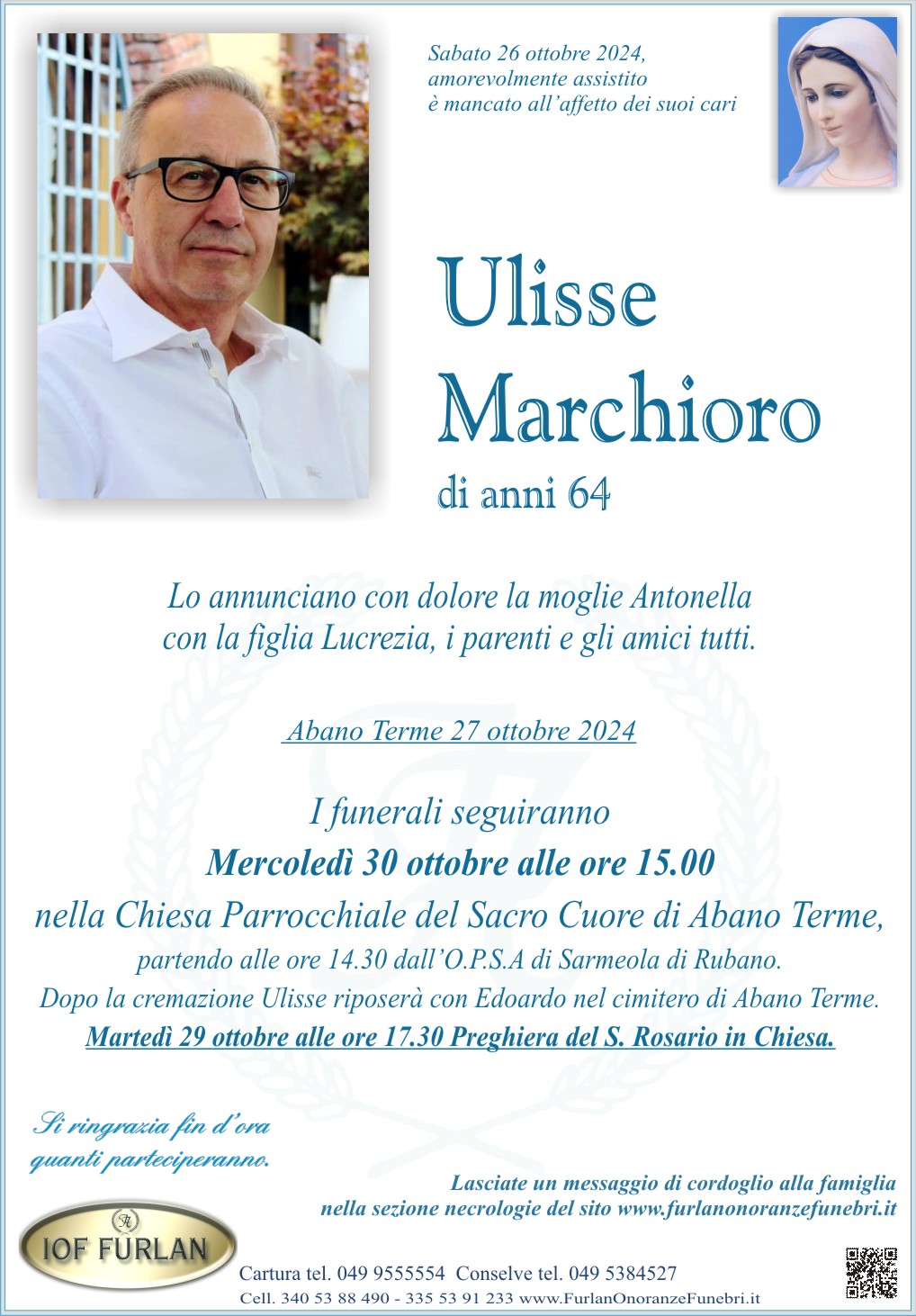 Epigrafe Ulisse Marchioro